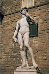 The statue of David by Michelangelo in the Piazza della Signoria in Florence, Tuscany, Italy, Europe