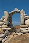 Stones arranged in an arch shape