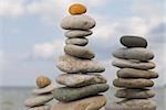 Close-up of stacks of stones