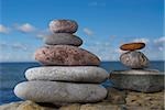 Stacks of pebbles on a rock