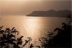 Silhouette of a mountain at the seaside, Italian Riviera, Cinque Terre National Park, Mar Ligure, Cinque Terre, La Spezia, Liguria, Italy