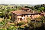 Vue grand angle d'un bâtiment, San Gimignano, Province de Sienne, Toscane, Italie