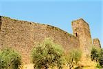 Vue faible angle d'un fort, Monteriggioni, Province de Sienne, Toscane, Italie