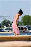 Side profile of a woman in a fountain, Bordeaux, Aquitaine, France