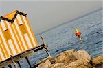 Station balnéaire sur la mer, Marina Grande, Capri, Sorrento, péninsule de Sorrente, Province de Naples, Campanie, Italie