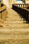 Vue d'angle bas d'un escalier, Pays Basque, Biarritz, Pyrénées-Atlantiques, Aquitaine, France