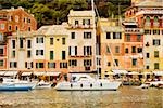 Bateaux au port, Riviera italienne, Porticciolo, Portofino, Gênes, Ligurie, Italie