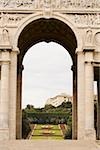 Entrée d'un parc, Scalinata Delle Caravelle, Piazza Della Vittoria, Gênes, Ligurie, Italie