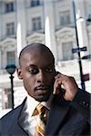 Portrait of a businessman talking on a mobile phone