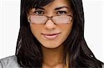 Portrait of a young woman wearing eyeglasses