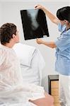 Female doctor examining an X-Ray report