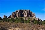 Vue d'angle faible d'une formation rocheuse, Sierra De Organos, Sombrerete, état de Zacatecas, Mexique