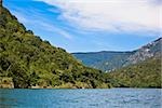 Canyon in front of a mountain range, Sumidero Canyon, Chiapas, Mexico