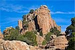 Vue d'angle faible d'une formation rocheuse, Sierra De Organos, Sombrerete, état de Zacatecas, Mexique
