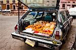Breads in a car trunk, Zacatecas State, Mexico