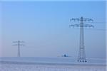 Hydro Towers in field, Bauland, Baden-Wurttemberg, Germany