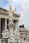 Pallas Athene Fountain in Front of the Parliament Building, Vienna, Austria