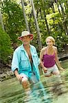 Couple Wading in River, Blue Springs, Florida, USA