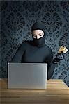 Woman Dressed in Black with Laptop