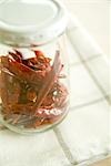 Chili pepper in glass jar