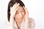 A woman suffering from headache
