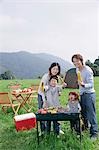 Family enjoying picnic