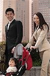 Business couple with baby