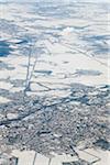 Aerial View of Duren, Weisweiler Power Plant in the Background, North Rhine-Westphalia, Germany