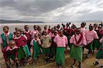 School children, Lake Nakuru National Park, Kenya, East Africa, Africa