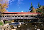 The Albany covered bridge across a river, White Mountains National Forest, New Hampshire, New England, United States of America, North America