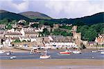 Conwy Town and harbour, Conwy, North Wales, Wales, United Kingdom, Europe