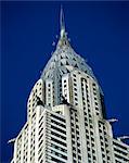 Close-up of the top of the Chrysler Building in New York, United States of America, North America