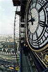 Close-up of the clock face of Big Ben, Houses of Parliament, Westminster, London, England, United Kingdom, Europe