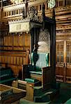 Interior of the Commons chamber, Houses of Parliament, Westminster, London, England, United Kingdom, Europe