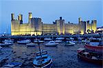 Château de Caernarfon (Caernarvon), Site du patrimoine mondial de l'UNESCO, Gwynedd, pays de Galles, Royaume-Uni, Europe