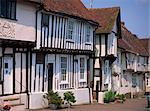 Traditional housing facades, Lavenham, Suffolk, England, United Kingdom, Europe