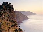 Castle Rock an der Küste mit Blick auf die Wringcliff Bucht, Tal der Felsen, in der Nähe von Lynton, Devon, England, Vereinigtes Königreich, Europa