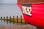 Fishing boat, Worthing beach, West Sussex, England, United Kingdom, Europe