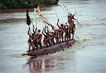 Asmat, racing canoes, Irian Jaya, Indonesia, Southeast Asia, Asia