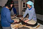 Making of Matsot for Passover in Jewish family, Bukhara, Uzbekistan, Central Asia, Asia