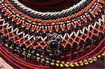 Gros plan de perles décoratifs de Samburu, Kenya, Afrique de l'est, Afrique