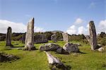 Cercle de pierres Derrintaggart West, site mégalithique dans la péninsule de Beara, cru a été construite entre 1500 et 500BC, Castletown, Munster, comté de Cork, Irlande, Europe