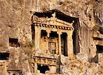 Tomb of Amyhias, Lycian rock cut tomb, dating from 350 BC, near Fethiye, Anatolia, Turkey, Asia Minor, Eurasia