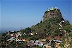 The Temple of Mount Popa, the core of an extinct volcano and abode of Myanmar's most powerful nats (gods), Mount Popa, Myanmar (Burma), Asia