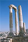 Citadelle colonnes, Amman, Jordanie, Moyen-Orient