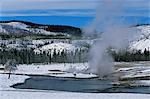 Geysers dans le Parc National de Yellowstone, l'UNESCO World Heritage Site, Montana, États-Unis d'Amérique, l'Amérique du Nord