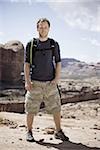 man on a hiking trip in the desert