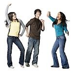 three teenagers dancing