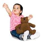 Baby auf ein Rosafarbenes Hemd mit einem Teddy-Bären