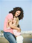 mother and daughter at the beach